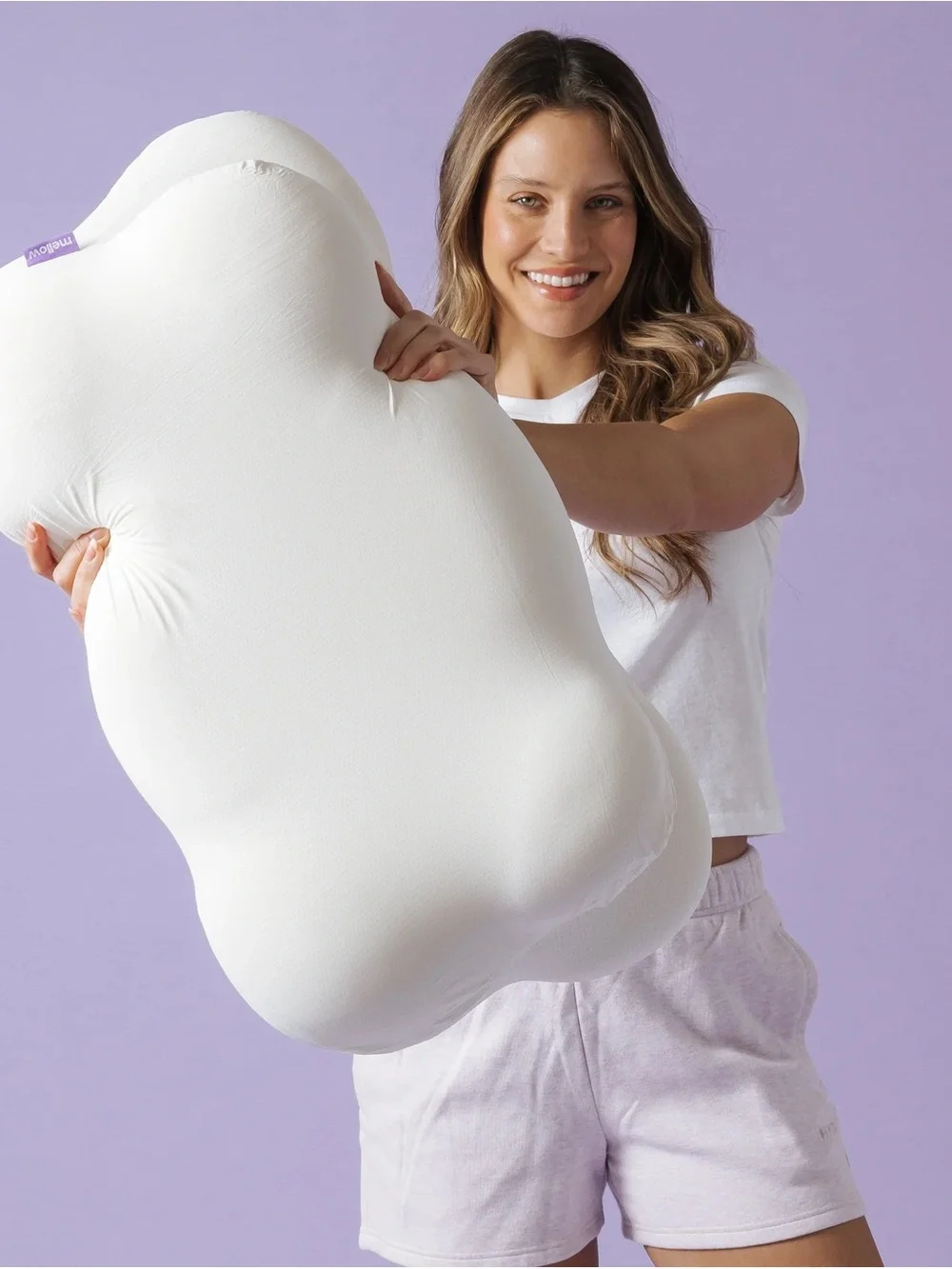 Mellow- Comfortable Contour Support Pillow in White — with Zipper-Cover Included